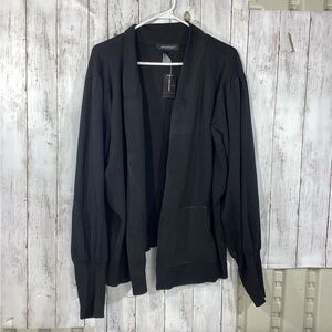 Women's Open Front Sweater Blazer Lapel Cardigan new size 26/28 minimalist